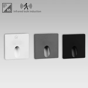 3W LED Induction Wall Light IP65 Waterproof Recessed Stair Light PIR Motion Sensor for Garden Bedroom Living Room Aluminum Base