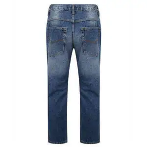 Men's Jeans Denim Pants Slim Straight Regular Fit Long Trousers Comfortable Washed 100% Cotton