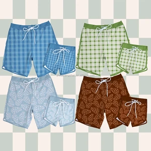 Popular Adults Kids Fashion Swimming Trunks Lightweight & Packable Board Short with Draw String Men's Boys Surf Beach Swimwear