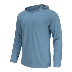 High Quality Men'S UPF50 Bamboo Polyester Plus Size Breathable Custom Color Outdoor Sun Block UV Long Sleeve Hoodie Performance