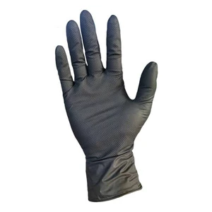 Black Anti-slip Disposable Nitrile Gloves