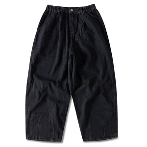 Men Denim Trousers Classic Straight Leg 5 Pocket Jeans Vintage Work Pants Blue Black Wash Casual Wholesale Bulk