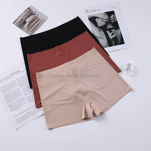 Women's Wholesale In Stock Stretched Soft Women's Boxer Shorts Slim Thigh Panty Solid Color Elasticity Boyshort Underwear