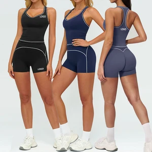 ODM Women's Yoga Set, Quick-Drying High-Waisted Three-Quarter Pants, Prap-Enhanced Support Yoga Vest, Gym Fitness Set