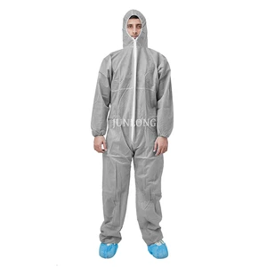 Junlong Disposable Cleanroom Coveralls Anti-Static Waterproof Breathable Lightweight ISO13485 Certified Level C Protection