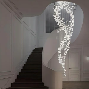ANNO Modern Glass Flower Chandelier Light Installation For Luxury Apartment Projects