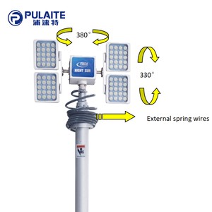 Vertical Telescopic High Power LED Mast Lighting Tower with 2 Lamps 120W/150W Rotary Smart Searchlights IP65 Rated SG70-2120L