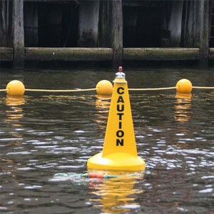Plastic Marine Floating Navigation Buoy Marker Buoy with Solar Warning Light / Warning Buoy Starboard Buoy