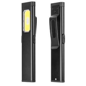 USB C Charging Pocket Flashlight EDC Light With Magnetic Base Flat Compact LED Flashlight With Hat Clip For Camping Emergency