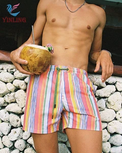 Factory Price Swimming Shorts Striped Print Boardshorts Beach Shorts