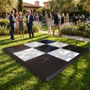 Wholesale Waterproof White and Black PVC Vinyl Flooring Portable Dance Floor for Indoor Party Wedding Events