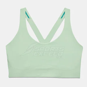 High Support Breathable Spandex/Nylon Sports Bra for Women with Removable Chest Pad and Front Logo Comfort During Fitness