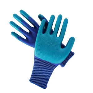 Anti-Slip Nitrile Work Gloves Personal Care Comfortable Soft Latex Coated Anti-Puncture Fingertips Nylon Lining EN388 Safety