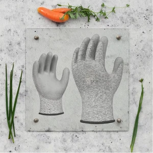 General Purpose Durable Safety Gloves PU Coated Anti-Cut Work Gloves with Elastic Wrist 4 Mil Thickness