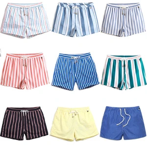 Factory Direct Men's Striped Beach Shorts Quick Dry Loose Swim Trunks with Inner Liner Multi-Color Plus Size for Wholesale