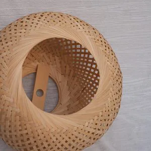 Eco-Friendly Chinese-style Handwoven Bamboo Pendant Light Shade, Natural Ceiling Lamp Fixture for Warm Ambient Lighting