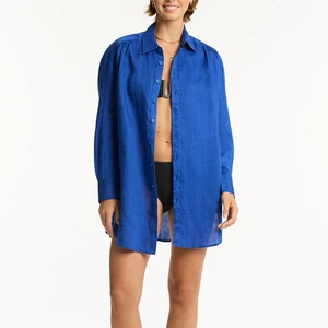 Custom Chiffon Beach Cover up Beach Dress Swimwear Bikini Cover up Bathing Shirts Cover Ups Tunics Women Long Sleeve Polo