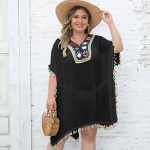 Boho Knitted Elegant Dress Wholesale Plus Size Cover up Tassel Beachwear Bikini Coverup Summer Beach Cover Ups for Women 2025
