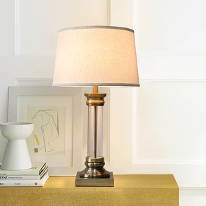 Modern Pastoral Style Glass Table Lamp, Simple and Stylish, Cozy Bedroom Bedside Lamp, American Country Living Room Glass Lamp