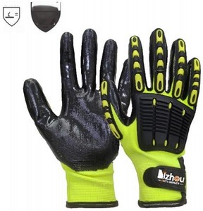 Best Armor HPPE Anti-Impact Nitrile Safety Gloves Dotted Palm TPR Coating ANSI/ISEA Cut Level 5 EN388 Tear Rating 1 Customizable