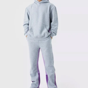 Regular Fit Flared Tracksuit Lightweight Soft Comfortable Cotton Blend Sweatshirt and Pants Set Perfect for Summer Winter