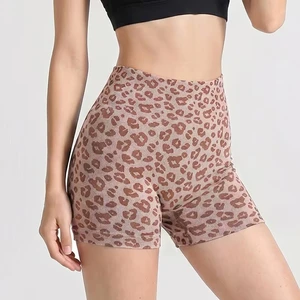 High Waisted Leopard Yoga Shorts For Women Butt Lifting Stretchy Gym Fitness Workout Compression Biker Shorts Training