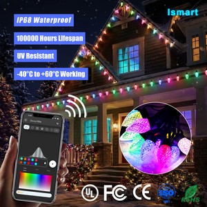 Ismart C9 LED Christmas Lights Bulbs RGBW Smart App Control IP65 Waterproof Color Changing Connectable Outdoor Point Lights
