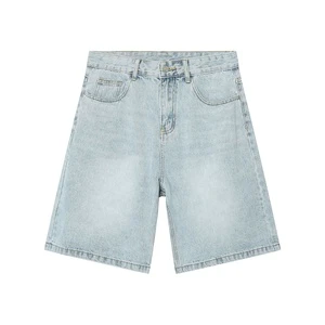 Rainbow Spray New Style Wholesale Men's Summer Baggy Denim Shorts Vintage Low Moq Loose Casual Jorts Washed Shorts for Men