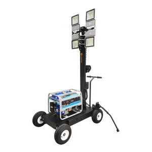 Portable 4*400W LED Light Tower with Mobile Lighthouse Lifting Generator Trolley Easy-to-Move Lighting Solution