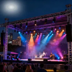Concert Stage Equipment for Sound and Lighting Support
