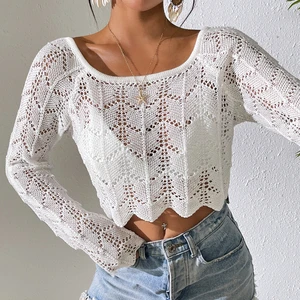 2026 Summer New Beach Women's Solid Color Knitted Bikini Cover-Up S-XL