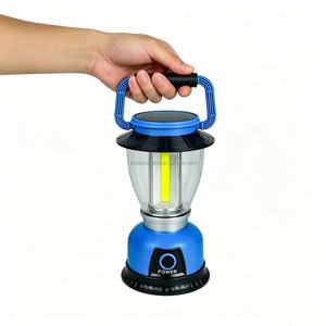 COB Super Bright Solar LED Camping Lantern, Dual Power Solar USB Rechargeable Handheld Emergency Light, Waterproof Tent Lamp