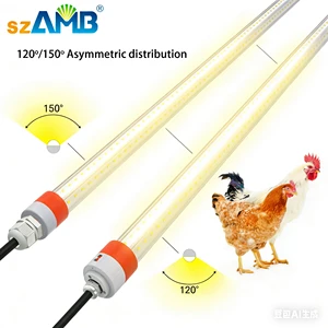 Chicken Light T8 IP67 0-100% Dimming No Flicker Red+White Switchable 3ft-5ft 18W 28W 5-Year Warranty