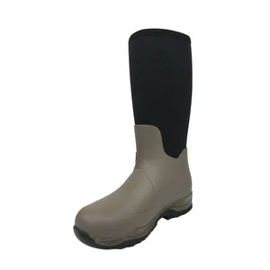 Custom Knee-High Steel Toe Snow Gumboots Wellington Neoprene Work Boots Rubber Waterproof Warm Safety Rain Boots