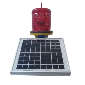 Solar Power Aviation Obstruction Light with High Brightness LED Beads