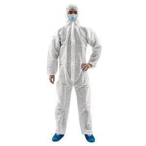 Junlong Type5&6 White Anti-Static Against Splash Chemical Particle SMS Disposable Coverall for Cleanroom Use