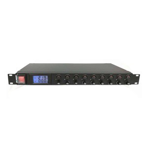 19 Inch 1U MDU 9 IEC C13 Outlets Individual On/Off Switch & Fuse Digital Metered 16A 250V