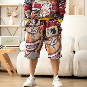 Customized Design Woven Jacquard Mid Elastic Breathable Eco-Friendly Polyester-Cotton Sporty Hip Hop Knee Swim Shorts Summer