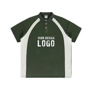 Summer Casual 285g Contrast Color Lapel Washed Lady T Shirt New Design Loose Half Sleeve Plus Size Women's Polo Shirts