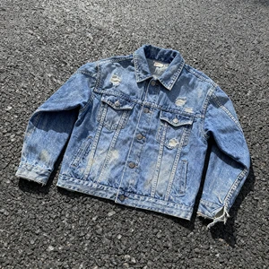 Best Arrival Men's High Street Denim Jackets Custom Printed Logo Warm Winter Outdoor Fashion Latest Design Men Jeans Denim