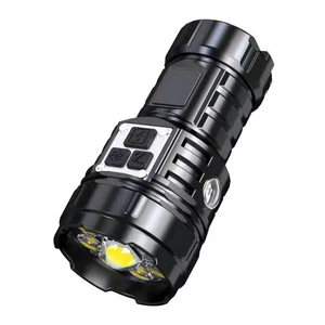 Portable Mini Flashlight Strong Light Long-Range Detection Digital Display Charging Multifunctional New Novelty Gift