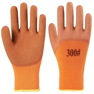 China Supply Anti-Slip Durable Nitrile Latex Customized Color Foamed Straight Cuff 25cm Safety Gloves for Construction Auto