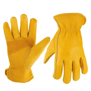 Professional Working Gloves Full Fingers Durable High Quality PU Leather Safety Cuff Anti-Heat Waterproof Fire Fighting