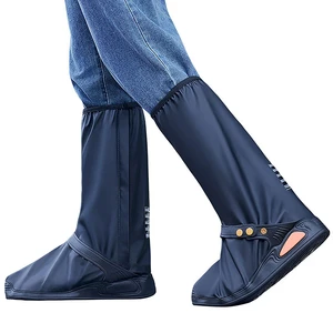 Professional Waterproof Motorcycle Rain Boot Covers Reusable High-Tube Reflective Safety Shoes Covers for Outdoor Riding