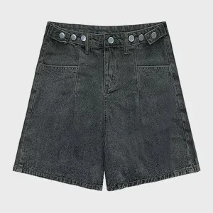 Women's Denim Shorts Classic Vintage Mid Waist Formal Eco-Friendly Breathable Quick Dry Blue Straight Summer Y2K Charm Pocket