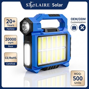 OEM Solar LED Floodlight 100W ABS Portable USB Rechargeable Outdoor Searchlight Camping Emergency Home Lighting Custom Logo