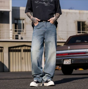 Men's Y2K Vintage Streetwear Jeans Solid Breathable Knitted Denim Distressed Washed Mid For All Seasons-Casual Vintage Street