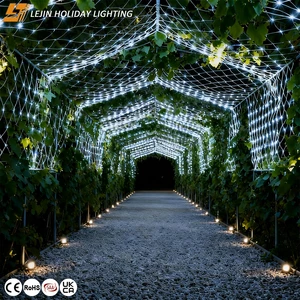 Hot Selling IP65 Rated Landscape Holiday Christmas Wedding Outdoor Pure Rubber Copper Wire LED Light Strings Net Light