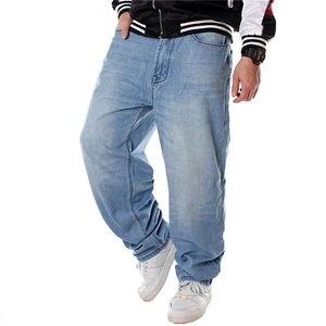 Custom Men's Straight Denim Jeans Casual Loose Fit Stretch Trousers Daily Wear Fashionable Loose Straight Style Jeans Pant