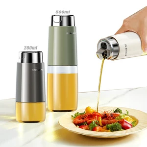 9.5oz 280 Ml 16.9oz 500ml Kitchen Rapeseed Olive Corn Oil Vinegar Soy Sauce Auto Flip Oil Glass Bottle Dispenser